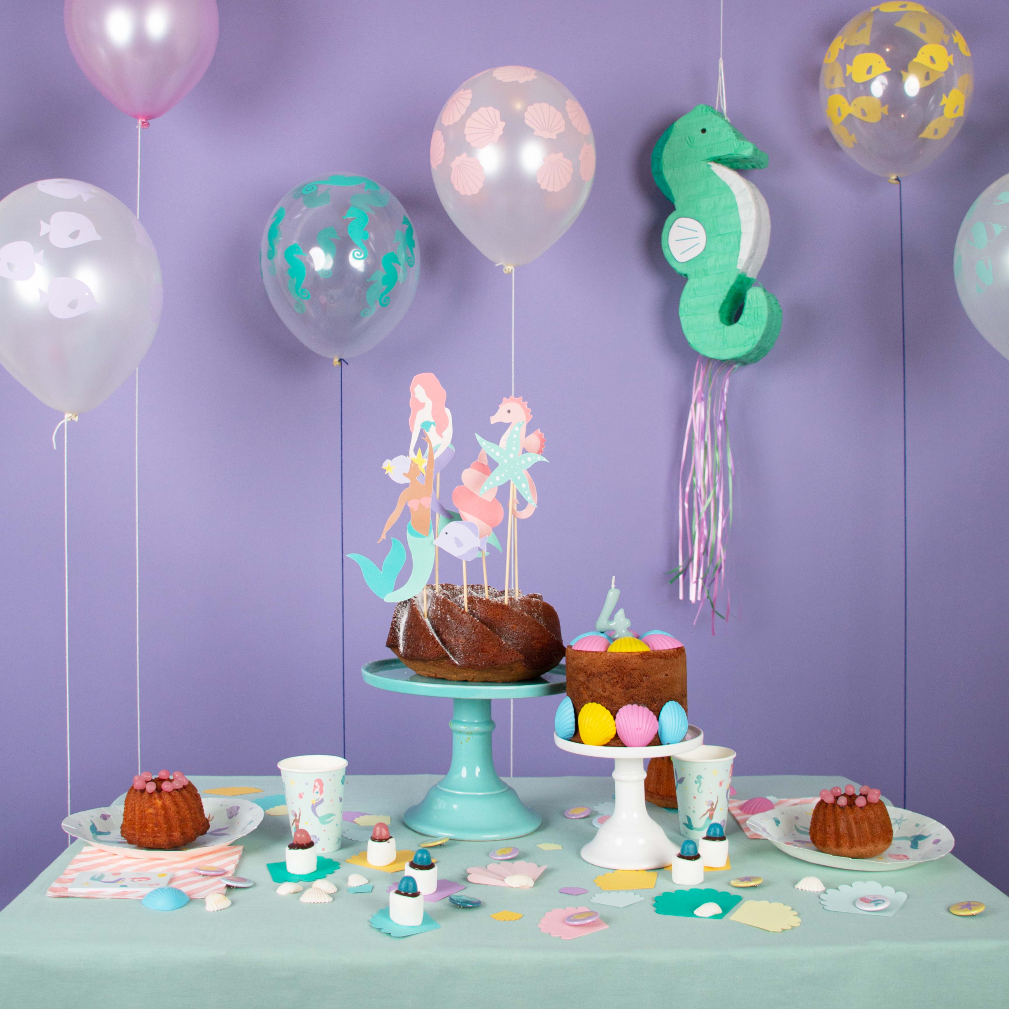 Kit de fête anniversaire sirène - Décoration anniversaire enfant
