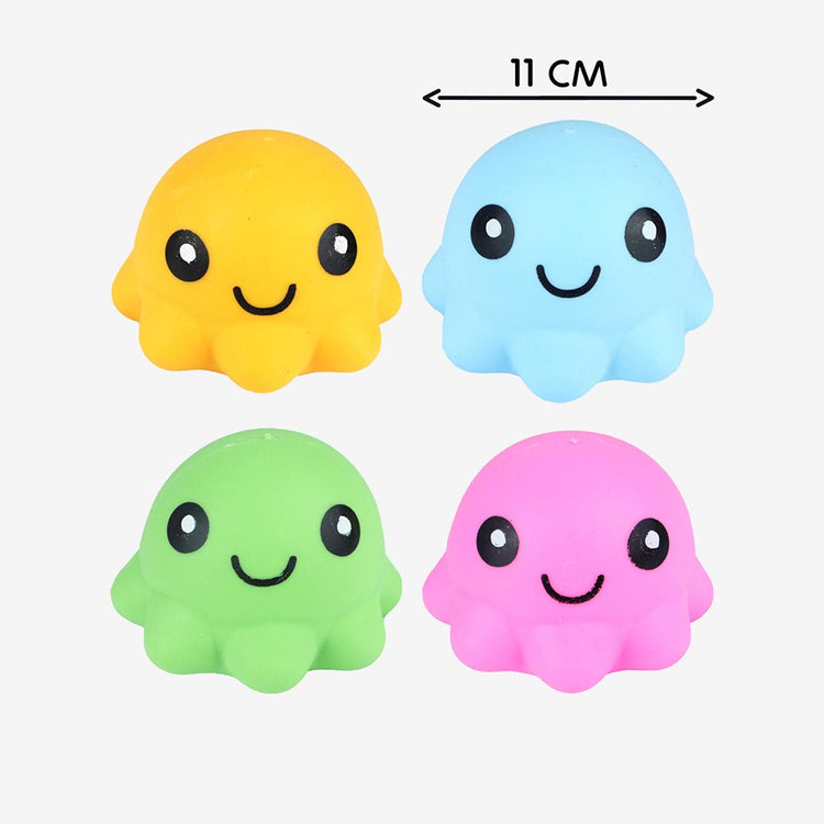 Squishy poulpe, anti-stress rigolo et coloré pour enfants