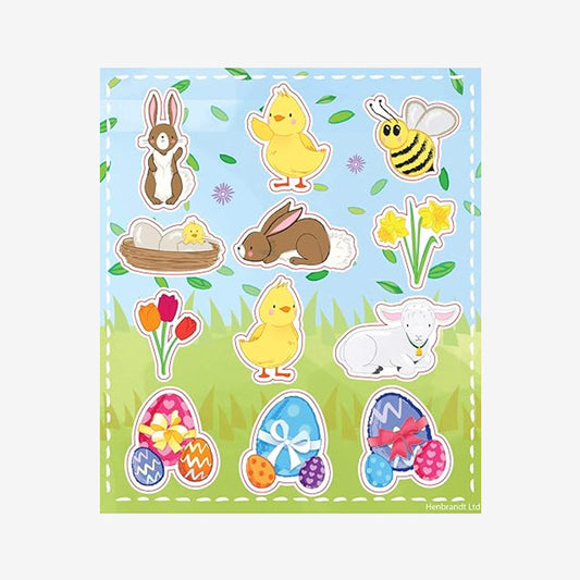 12 stickers autocollants de Pâques : activite manuelle enfant