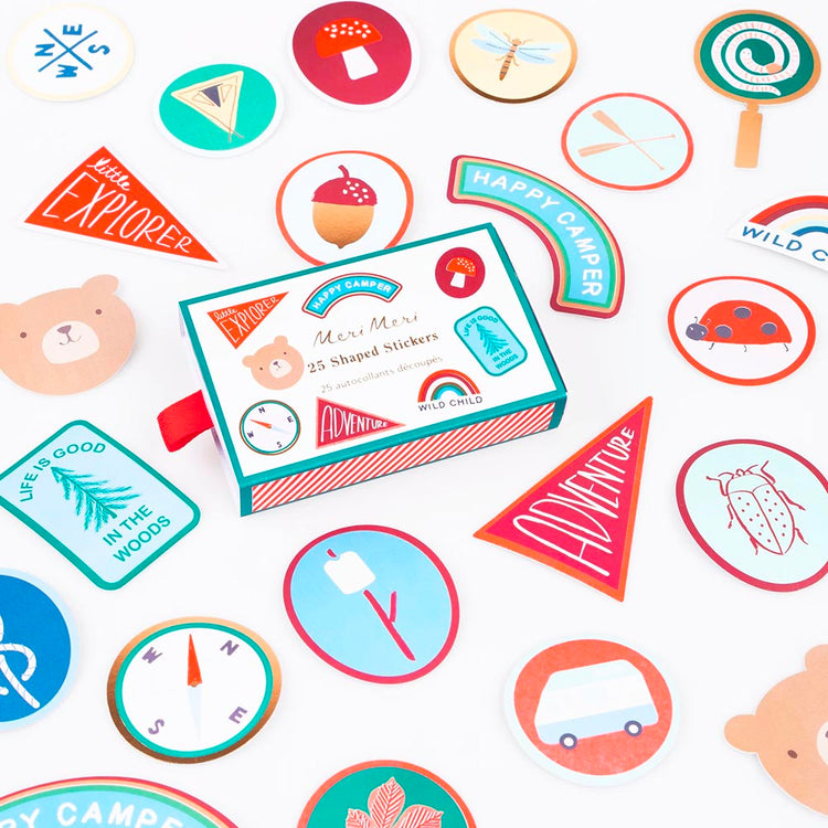 Stickers camping pour scrapbooking ou déco aventure