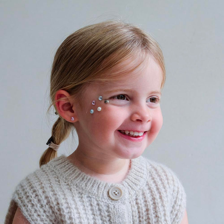 Stickers boucles d'oreilles perles et pierres : petit cadeau pour enfant