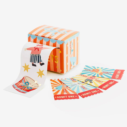 Stickers cirque en rouleau, pour invitations et déco