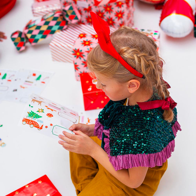 Stickers de Noël forêt d'hiver pour activité manuelle de noel enfant