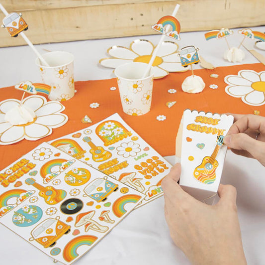 55 stickers autocollant hippie pour deco anniversaire personnalisée