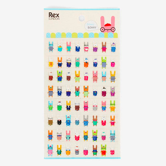 1 planche de stickers lapins parfait pour pochette surprise