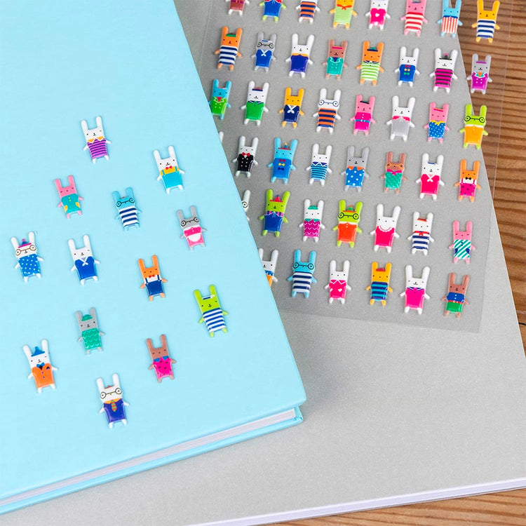 1 planche de stickers lapins idéal pour offrir à Noël