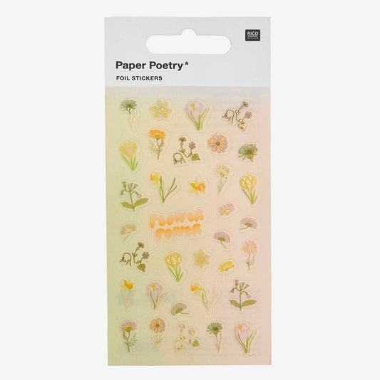 Stickers autocollants fleurs pastel : accessoire activite manuelle
