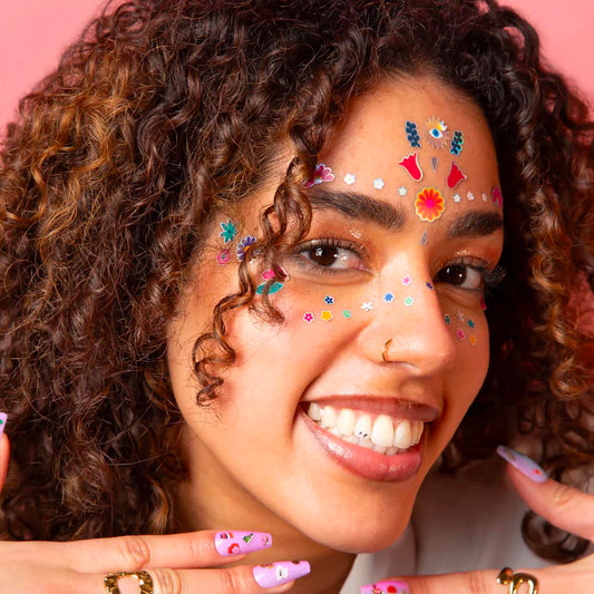 Stickers visage fleurs pour déguisement, carnaval ou festival