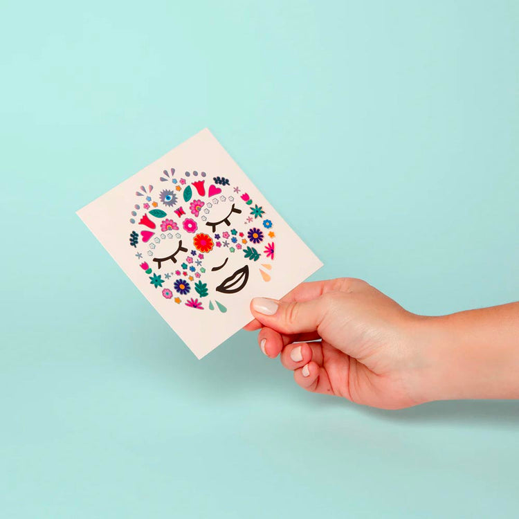 Stickers fleuris pour visage à coller pour fête ou déguisement