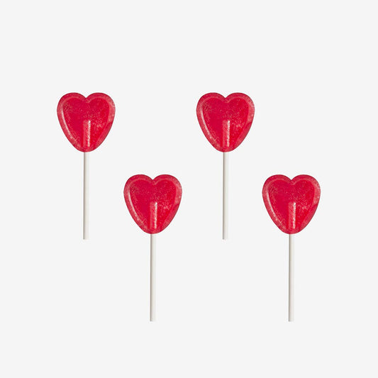 Sucette grand coeur rouge pour anniversaire enfant