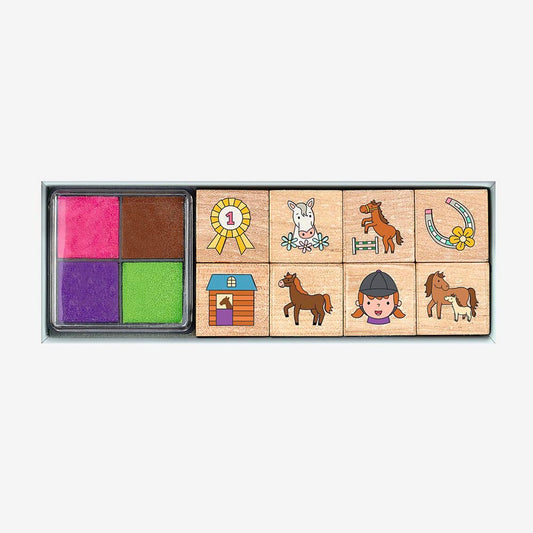 8 tampons cheval pour animer et faire un atelier anniversaire equitation