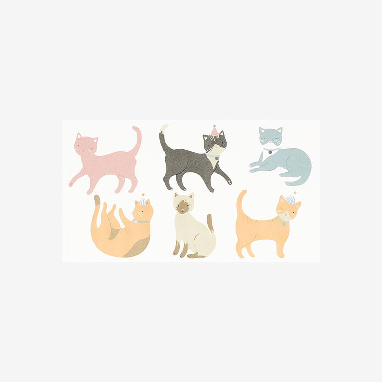 2 planches de tatouages chat Ă offrir pour un anniversaire chat