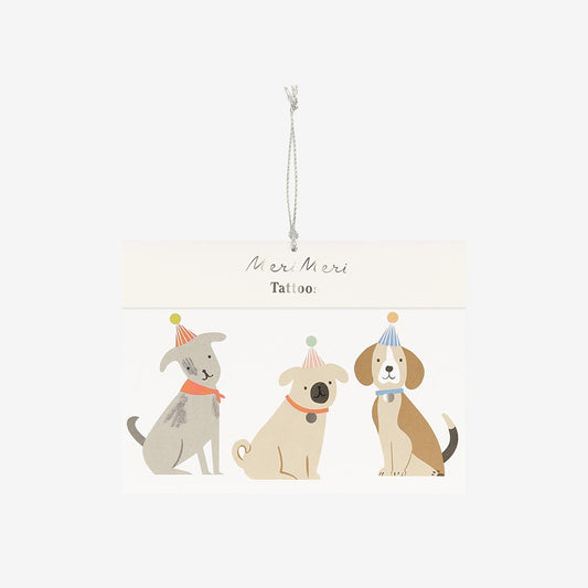 Tatouages temporaires chiens, adorables motifs canins pour petits et grands