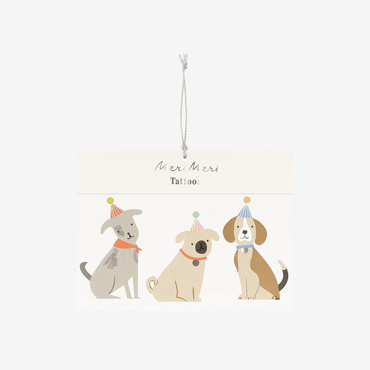 Tatouages temporaires chiens, adorables motifs canins pour petits et grands