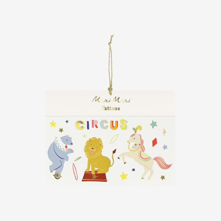 Tatouages cirque, parfaits pour un anniversaire cirque