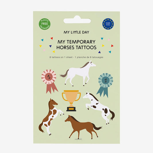8 tatouages éphémères cheval pour enfant My Little Day