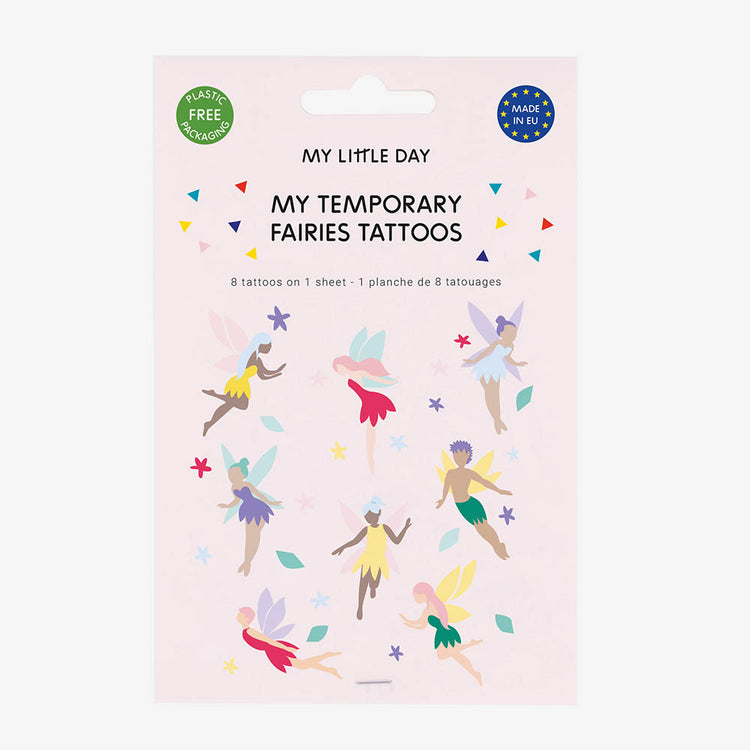 Planche de tatouage fée : petit cadeau anniversaire fille my little day