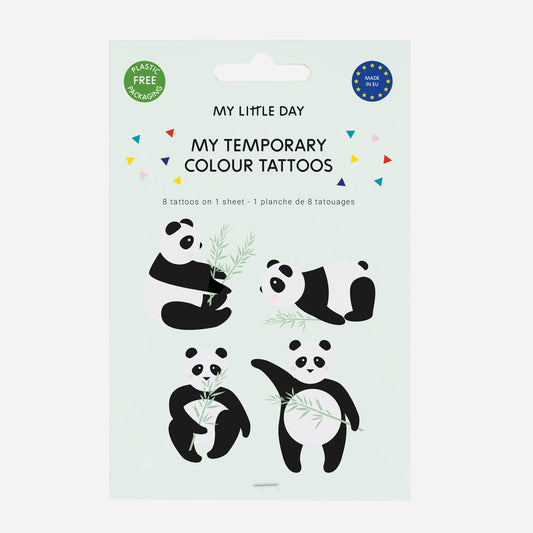 Tatouages éphémères panda pour anniversaire enfant