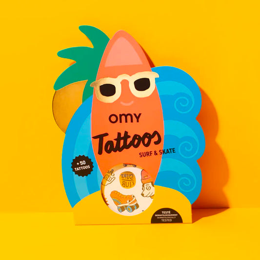 2 planches de tatouages surf & skate - marque place table