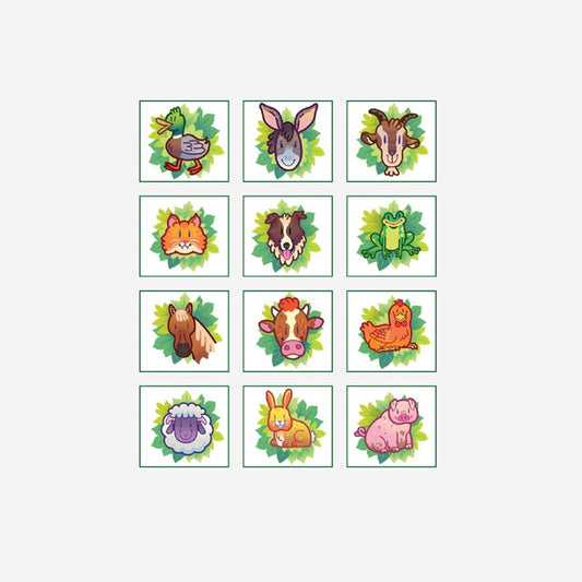 12 tatouages ephemeres ferme : animation anniversaire ferme