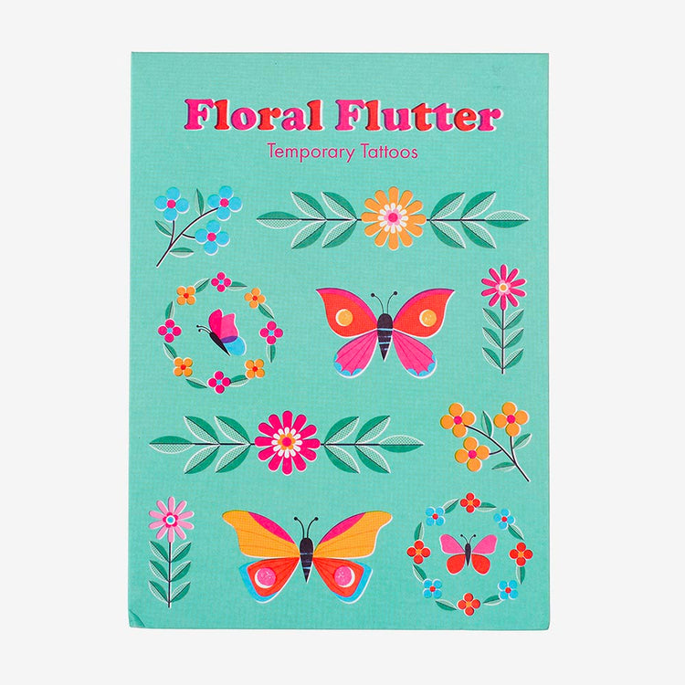 Tatouage éphémÚre : 2 planches de tattoos fleurs, idéales pour un cadeau de Noël