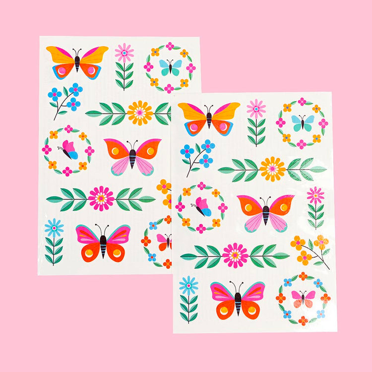 Tatouage éphémÚre : 2 planches fleurs, un cadeau Noël délicat et personnalisé