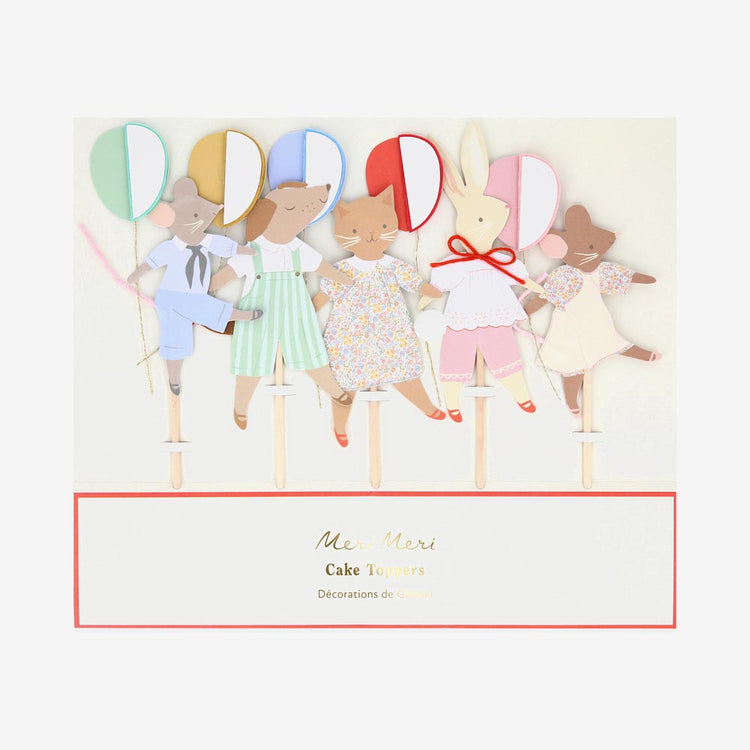 5 toppers de gùteau animaux mignons, pour une décoration cupcakes