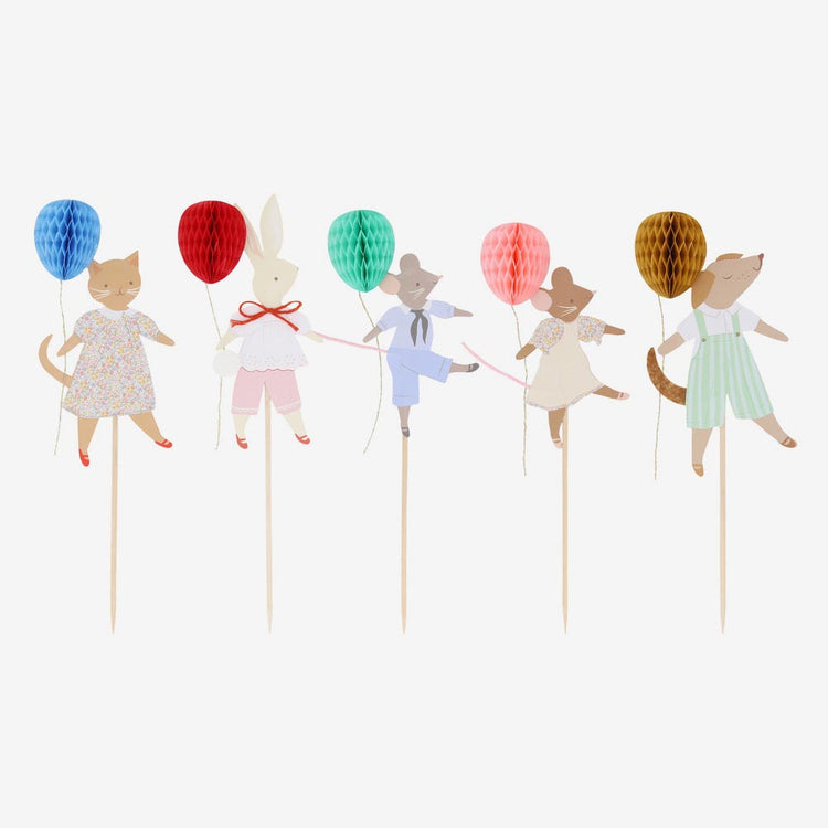 5 toppers de gùteau animaux mignons, pour une décoration gourmande et amusante