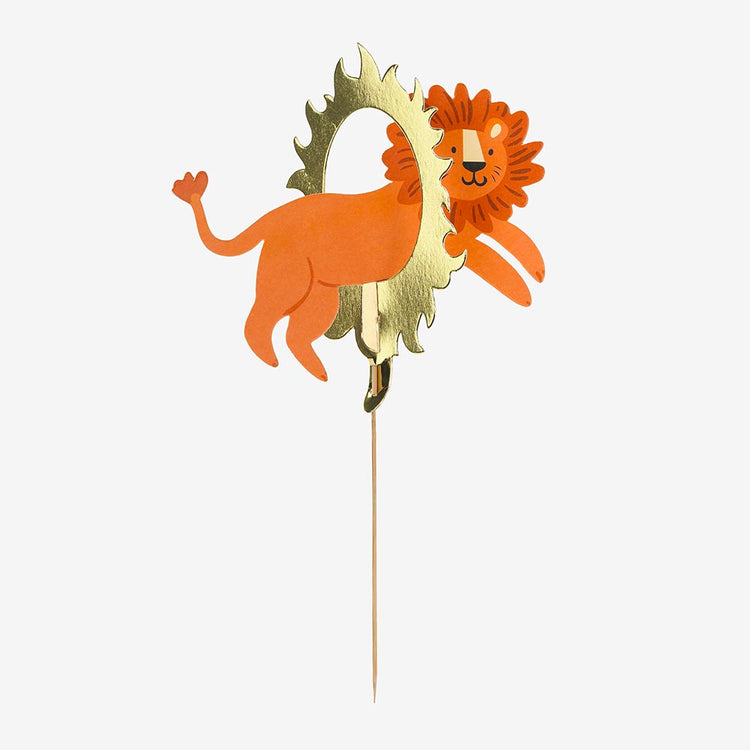 Topper lion acrobate, pour déco de gâteau spectaculaire