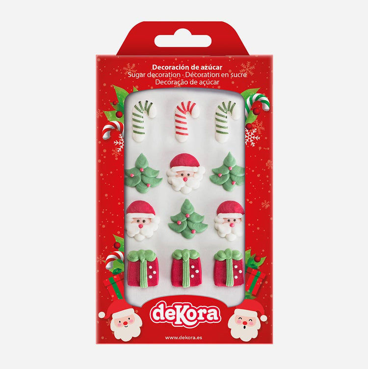 12 toppers en sucre Noël : decoration buche de noel originale