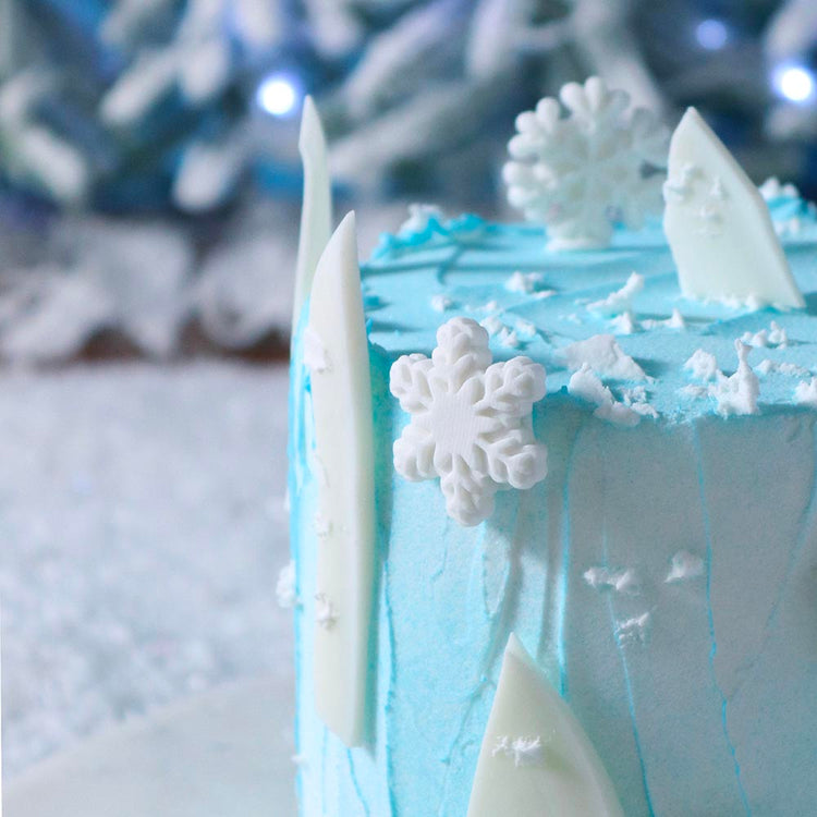 Décorations sucrées pour patisseries de Noël en forme de flocon de neige