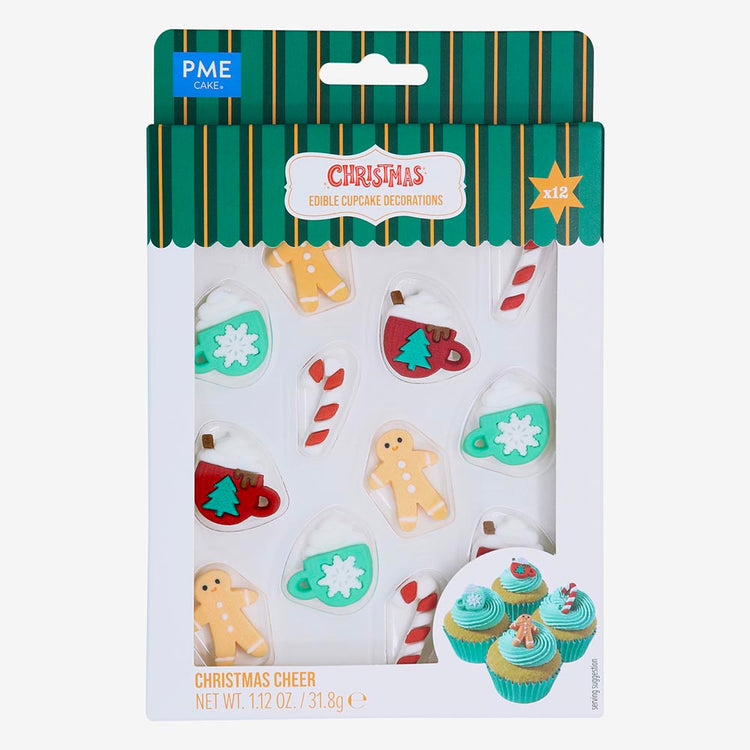 12 déco sucre d'orge et chocolat chaud parfait pour bûche