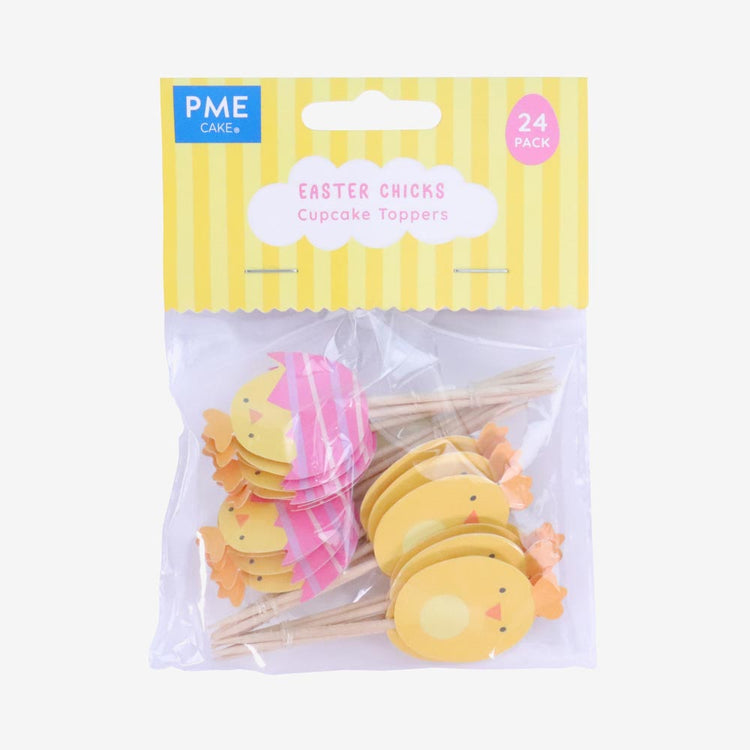 24 toppers poussins, déco cupcakes pour Pùques