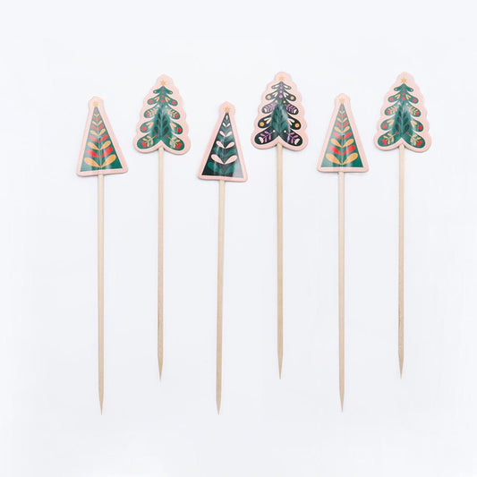 24 toppers sapin de Noël parfait pour déco de gâteau