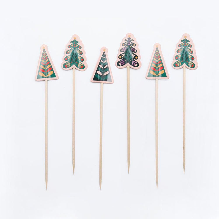 24 toppers sapin de Noël parfait pour déco de gâteau