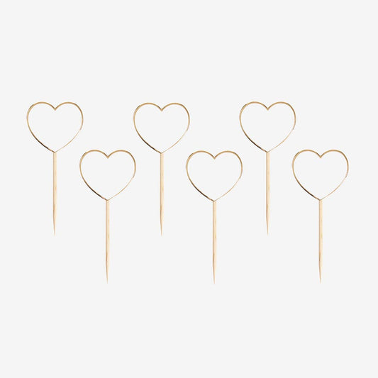 10 toppers coeur pour cupcakes