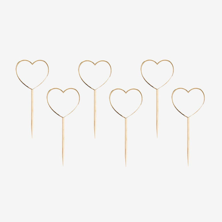 10 toppers coeur pour cupcakes