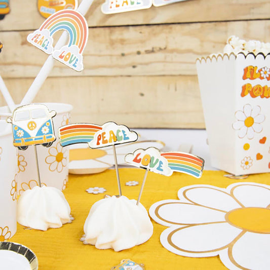 10 Toppers hippie : decoration gateau anniversaire coachella