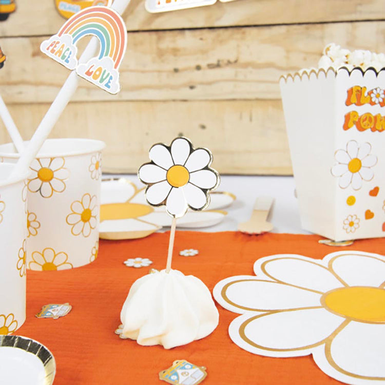 10 Toppers marguerites : decoration gateau anniversaire printemps