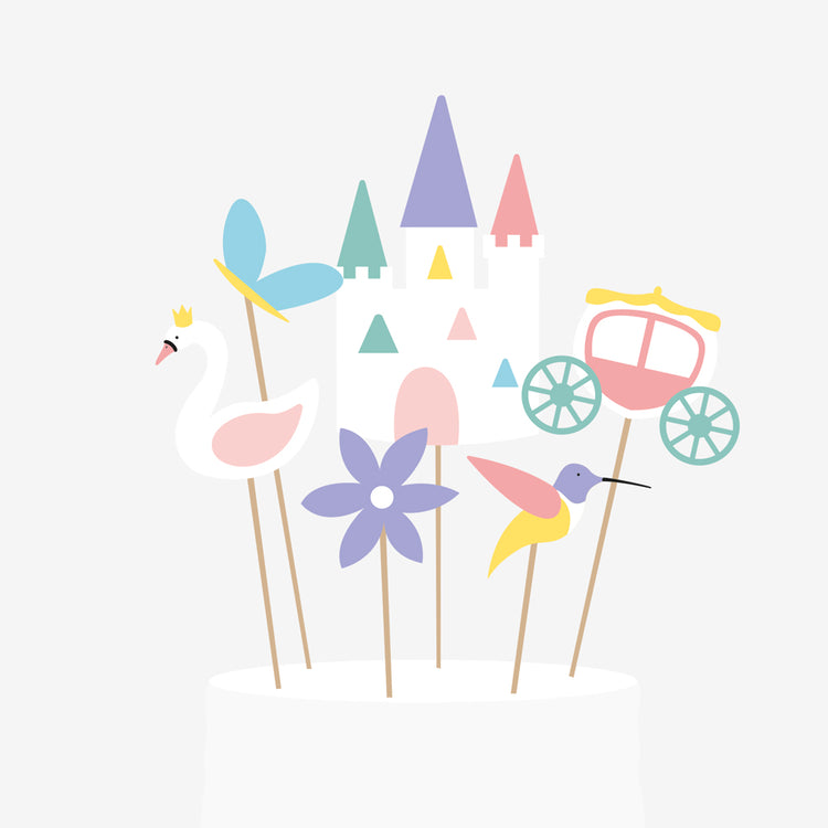 Toppers pour decoration gateau anniversaire thème princesse