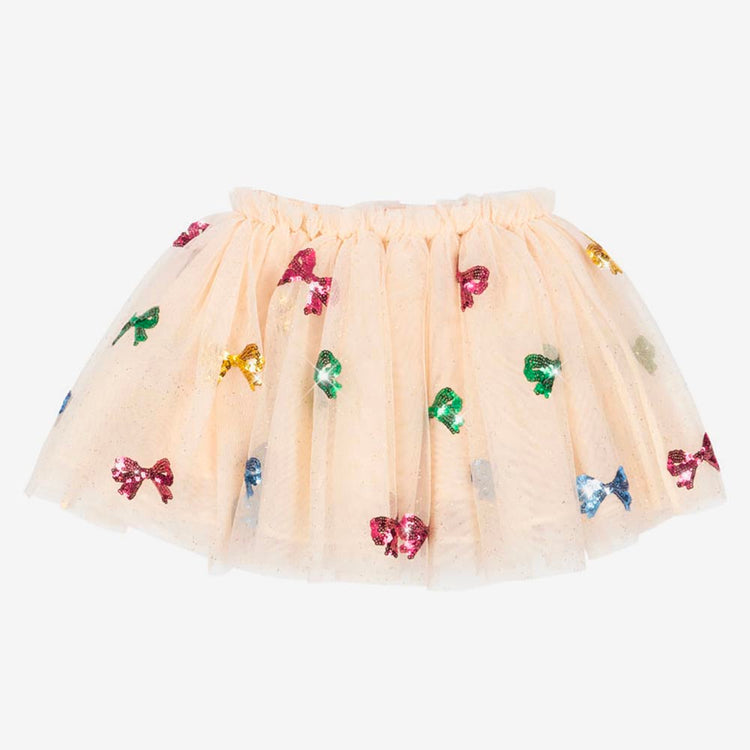 Tutu rose noeuds colorés : idée cadeau anniversaire enfant