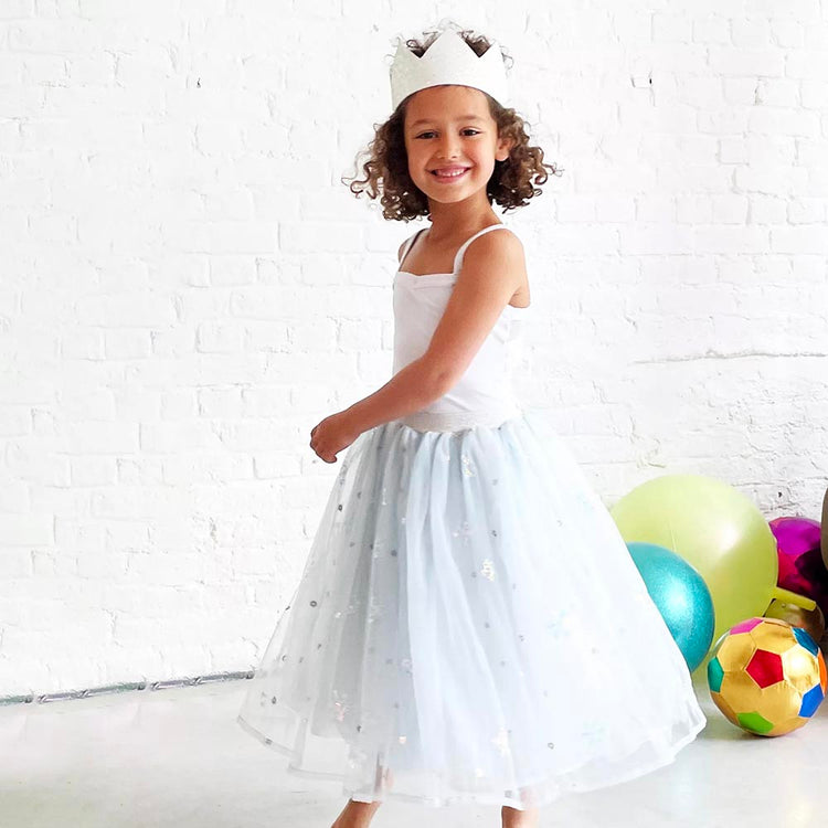 Tutu en tulle bleu - Accessoire de déguisement fille reine des neiges