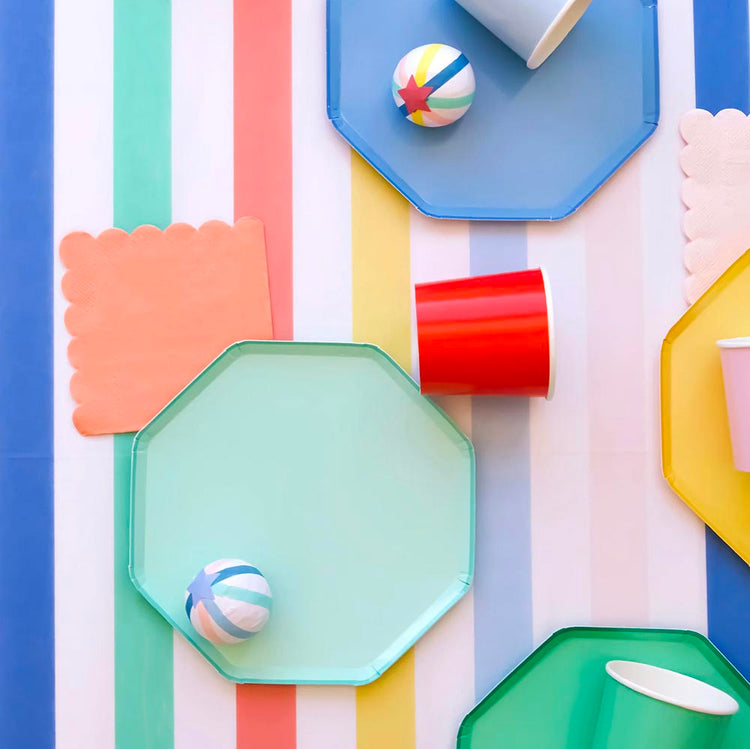 Serviettes orange papaye, déco fruitée pour été festif