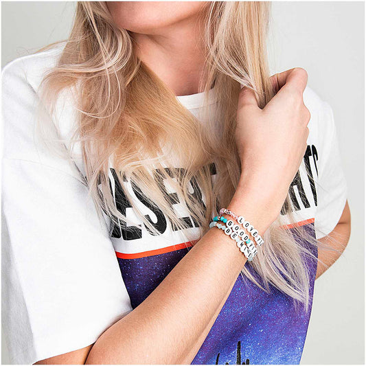 Lettre alphabet perle céramique blanc alphabet et symbole