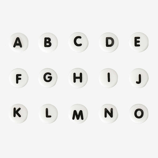 Lettre en céramique alphabet ronde et blanche