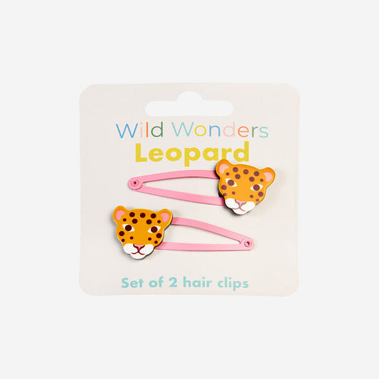 Barrettes roses avec tête de léopards : petits cadeaux à offrir