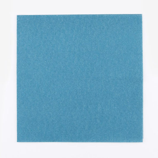 20 serviettes unies de couleur bleu canard idéales pour votre fête