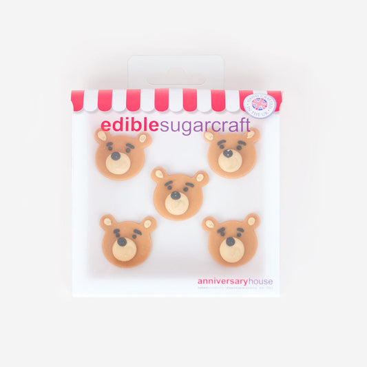 5 toppers en sucre gâteau d'anniversaire animaux de la forêt