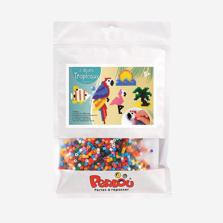 Kit perles à repasser jungle : idée cadeau anniversaire jungle