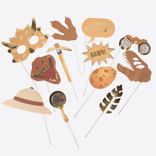 Accessoires photo dinosaures et explorateur pour anniversaire enfant dinosaure